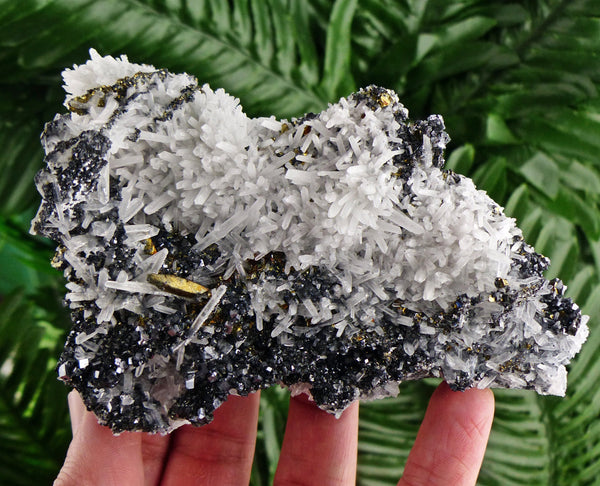 Quartz Sphalerite and Chalcopyrite | Healing Crystal | Quartz Crystal | Chalcopyrite | Quartz Stone | Pyrite Cluster |