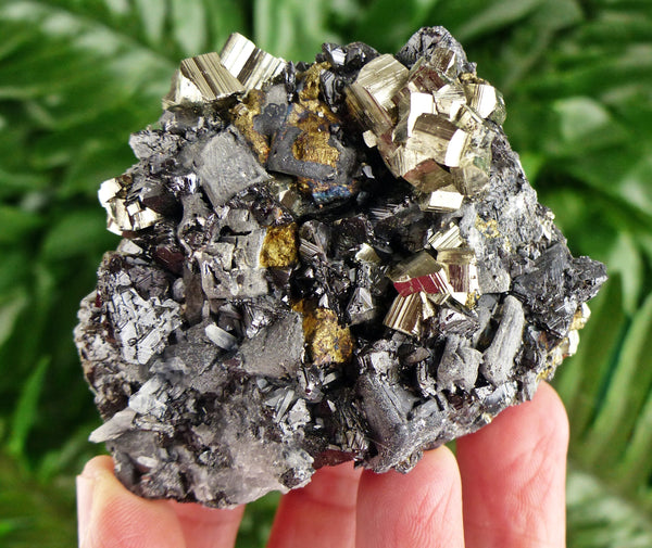 Amazing Galena Crystal with Pyrite and Sphalerite, Crystal, Mineral, Natural Crystal B3634