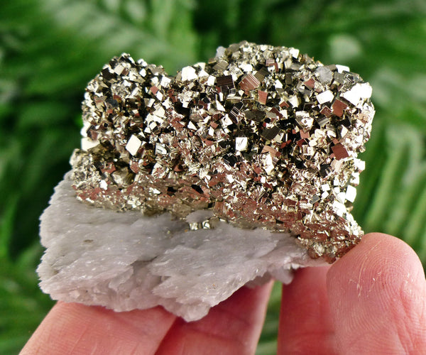 Shiny Pyrite with Calcite | Healing Crystal | Pyrite Crystal | Calcite | Calcite Stone | Pyrite Cluster