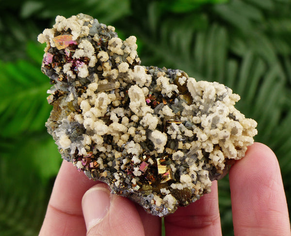 Quartz with Pyrite and Sphalerite and Calcite| Crystal | Mineral | Natural Crystal | Crystals | Minerals | Pyrite