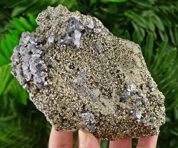 Big Pyrite Crystal with Shiny Galena, Natural Mineral, Raw Crystal, Healing Crystal, Crystal Cluster, Pyrite Cubes, Galena