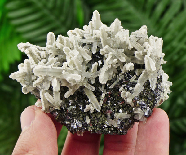 Clear Quartz with Calcite and Sphalerite, Crystal, Mineral, Natural Crystal, Raw Crystals