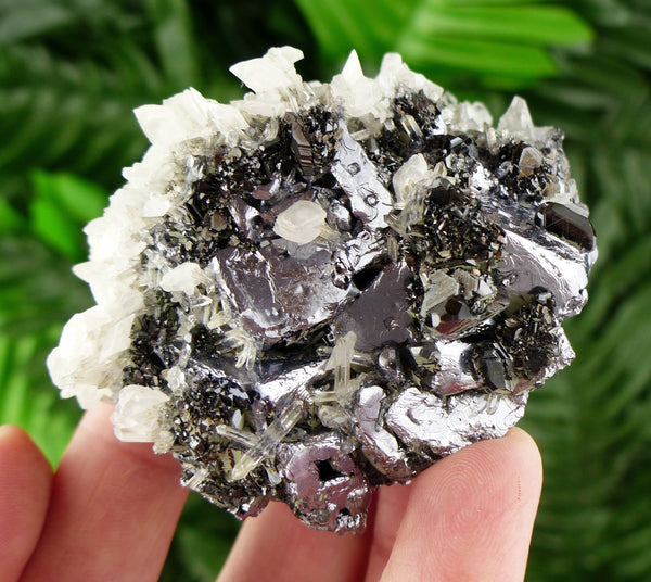 Shiny Galena with Sphalerite, Quartz and Calcite, Crystal, Mineral, Natural Crystal, Crystals, Minerals, Pyrite, Galena Crystal