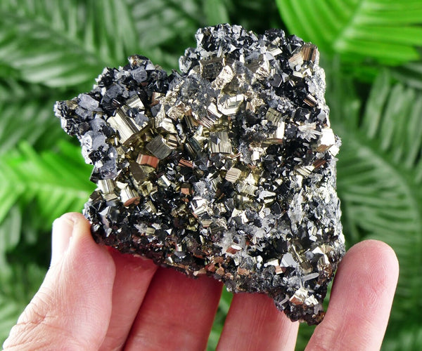 Pyrite with Sphalerite, Raw Crystal, Mineral, Natural Crystal, Fool's Gold