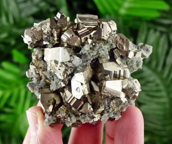 Pyrite with Quartz Crystals, Mineral, Natural Crystals, Quartz Crystal, Pyrite Crystal B423