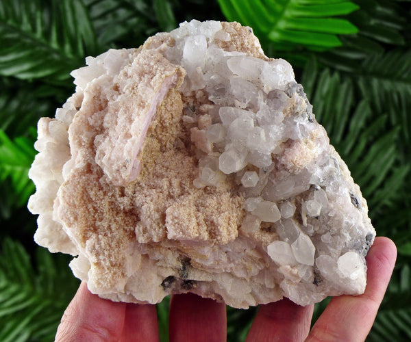 Quartz with Rhodochrosite and Calcite, Milky Quartz, Raw Crystal, Natural Mineral, Crystal Cluster, Healing Crystal, Mineral Specimen B597