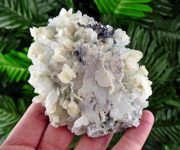 Quartz with Galena and Calcite, Raw Crystal, Natural Mineral, Natural Crystal, Quartz Cluster B1171