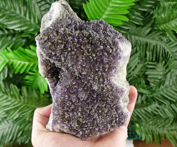 Amethyst with Pyrite, Purple Crystals, Mineral, Raw Crystals, Healing Crystals and Stones, Pyrite, Amethyst B155