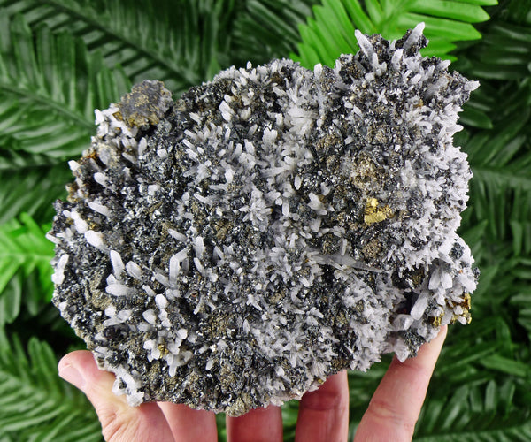 Quartz with Pyrite and Sphalerite, Quartz Crystal, Raw Crystal, Natural Mineral, Crystal Cluster B408