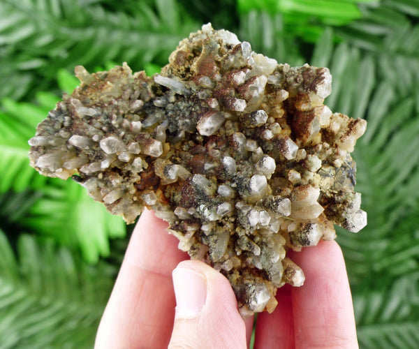 Quartz with Hematite and Chlorite, Raw Crystal, Natural Mineral, Crystal Cluster B534