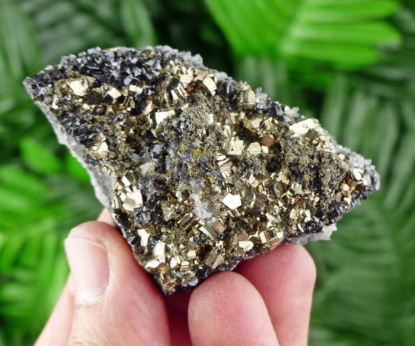 Quartz with Pyrite, Quartz Crystal, Pyrite Cube, Raw Crystal, Natural Mineral, Crystal Cluster, Healing Crystal, Mineral Specimen B828