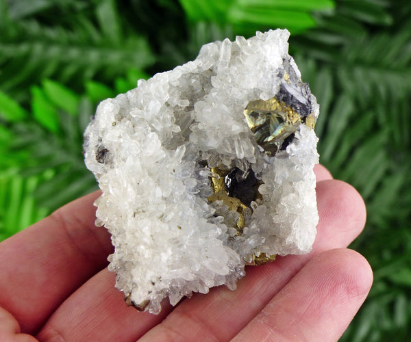 Quartz with Chalcopyrite, Raw Crystal, Mineral, Natural Crystal, Quartz Crystal, Quartz Cluster, Minerals, Pyrite B830