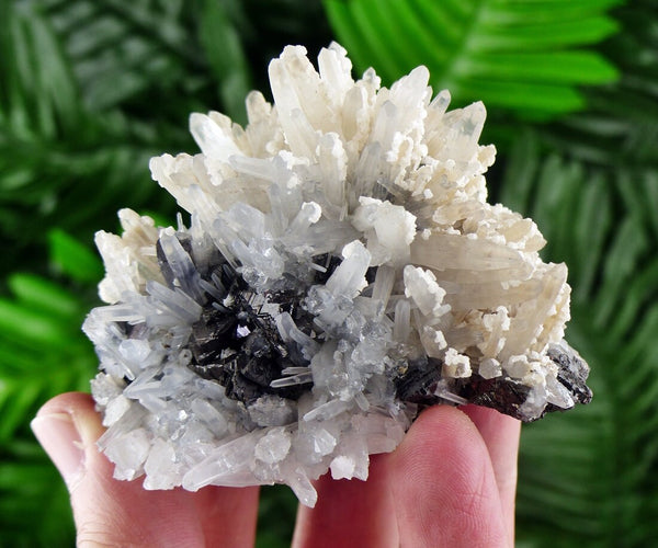 Calcite on Quartz with Sphalerite, Raw Crystal, Natural Mineral, Crystal Cluster, Mineral Specimen, Raw Calcite Crystal B238