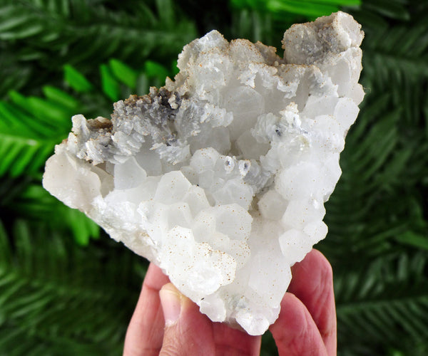 Chalcedony and Rhodochrosite on Quartz, Quartz Crystal, Natural Crystal, Milky Quartz, Raw Crystal, Chalcedony B22