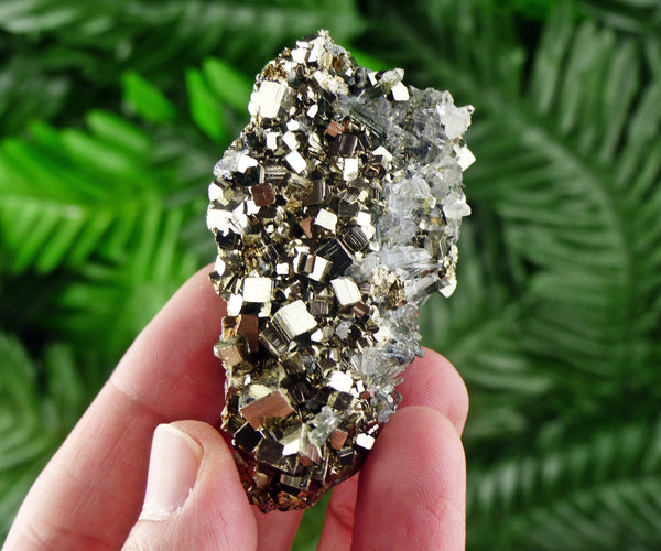 Pyrite with Quartz, Quartz Crystal, Pyrite Cube, Raw Crystal, Natural Mineral, Crystal Cluster, Healing Crystal, Mineral Specimen B599