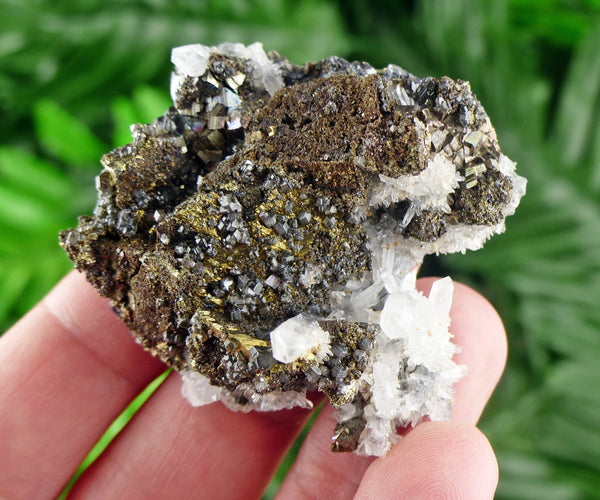 Rare Quartz with Chalcopyrite and Sphalerite, Raw Crystal, Mineral, Natural Crystal, Pyrite Crystal, Pyrite Mineral B549