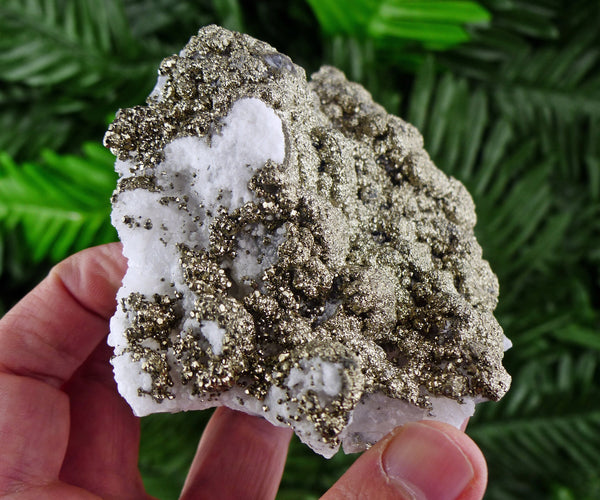 Pyrite with Calcite, Raw Crystal, Mineral, Natural Crystal, Pyrite Crystal, Pyrite Mineral, Fool's Gold B151