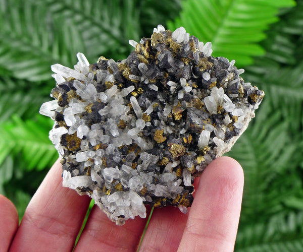 Quartz with Chalcopyrite and Sphalerite, Raw Quartz, Raw Crystal, Natural Mineral, Crystal Cluster, Healing Crystal, Mineral Specimen B1075