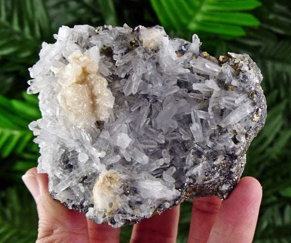 Quartz with Calcite, Quartz Crystal, Raw Crystal, Natural Mineral, Crystal Cluster, Healing Crystal, Calcite B841