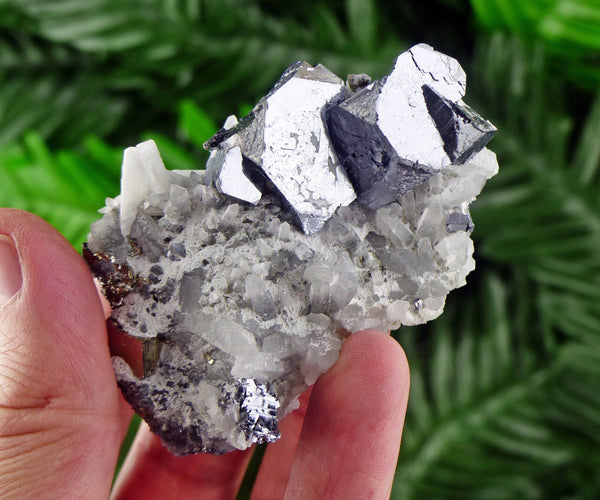 Shiny Galena with Quartz and Pyrite, Crystals, Crystal, Mineral, Natural Crystal, Raw Crystals, Stones B45