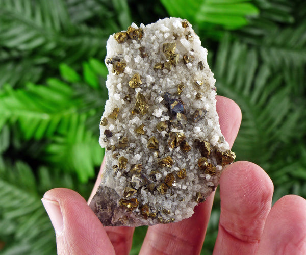 Amazing Quartz with Chalcopyrite, Natural Crystal, Raw Mineral, Crystal Cluster, Milky Quartz B29