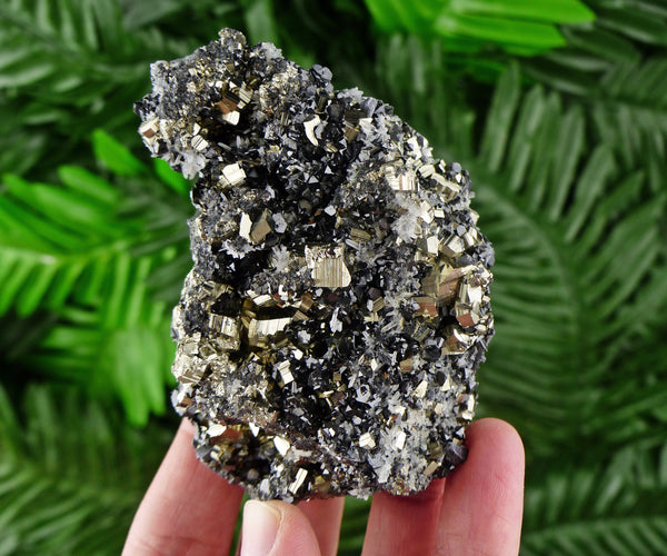 Quartz with Pyrite and Sphalerite, Quartz Crystal, Raw Crystal, Natural Mineral, Crystal Cluster B36