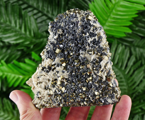 Pyrite with Sphalerite and Calcite, Sphalerite, Pyrite Cubes, Natural Crystal, Natural Mineral, Raw Crystal, Healing Crystal B117