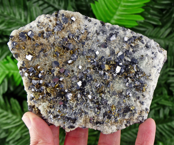 Amazing Quartz with Shiny Galena and Chalcopyrite, Raw Crystal, Mineral, Natural Crystal, Quartz Cluster B1067