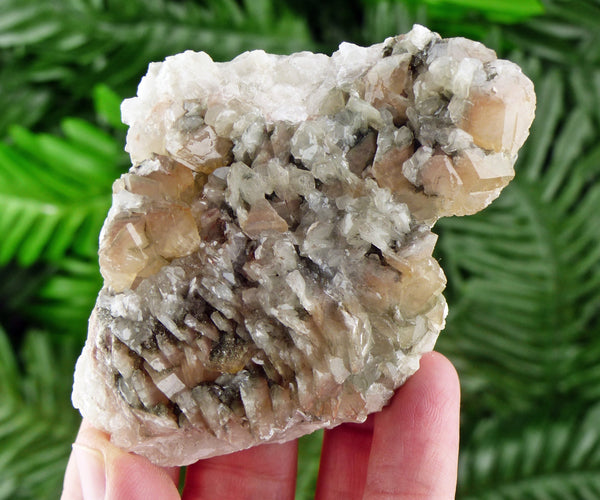 Calcite with Chlorite, Crystal, Mineral, Natural Crystal, Raw Crystals B350