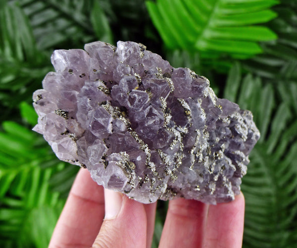 Amethyst with Pyrite, Purple Crystals, Mineral, Raw Crystals, Healing Crystals and Stones, Pyrite, Amethyst B736