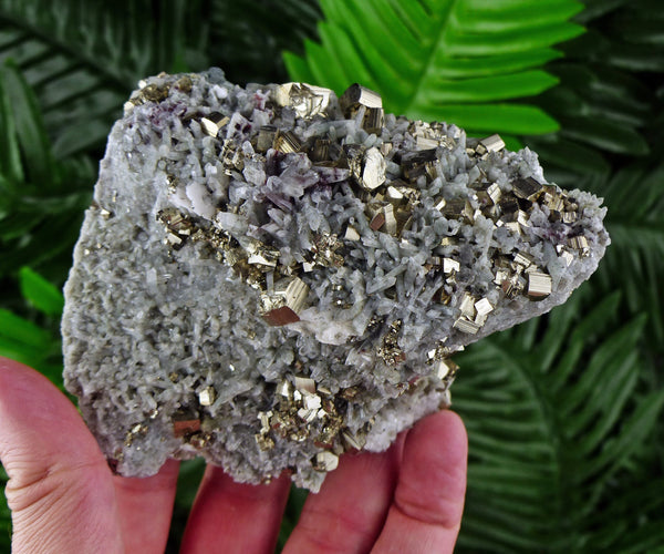 Green Prasem Quartz with Pyrite, Raw Minerals, Natural Crystals, Quartz, Galena, Pyrite, Fool's Gold B739