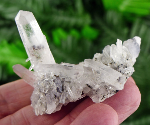 Clear Quartz with Sphalerite Inclusions, Raw Crystal, Natural Mineral, Natural Crystal, Sphalerite Crystal, Mineral Specimen B643