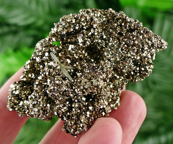 Pyrite with Quartz, Crystal, Raw Minerals, Natural Crystals, Pyrite Cubes, Fool's Gold, Crystal Cluster B611