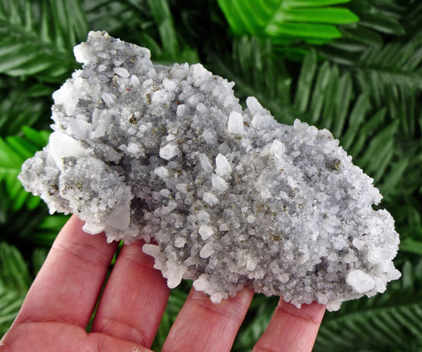 Milky Quartz with Chalcopyrite, Natural Crystal, Raw Mineral, Crystal Cluster, Milky Quartz B308