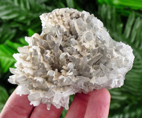 Clear Quartz with Calcite, Quartz Crystal, Raw Crystal, Natural Mineral, Crystal Cluster, Healing Crystal, Calcite B300