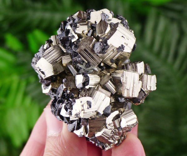 Pyrite with Sphalerite, Raw Minerals, Natural Crystals, Fool's Gold, Crystal Cluster, Sphalerite B933