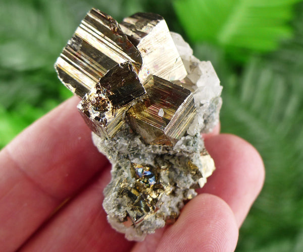 Calcite with Pyrite, Raw Crystal, Mineral, Natural Crystal, Pyrite Crystal, Pyrite Mineral, Fool's Gold B1519