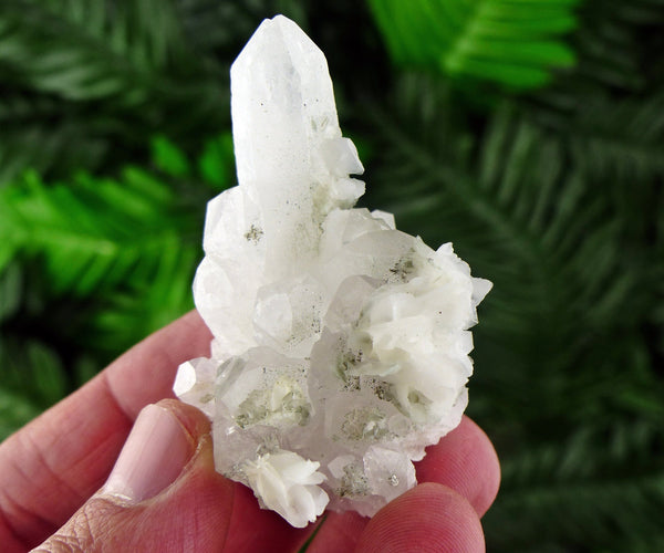 Clear Quartz with Calcite, Quartz Crystal, Raw Crystal, Natural Mineral, Crystal Cluster, Healing Crystal, Calcite B1525