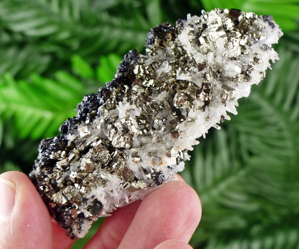 Amazing Quartz with Pyrite and Sphalerite, Raw Crystal, Natural Mineral, Spirituality Crystal, Mineral Specimen B1304