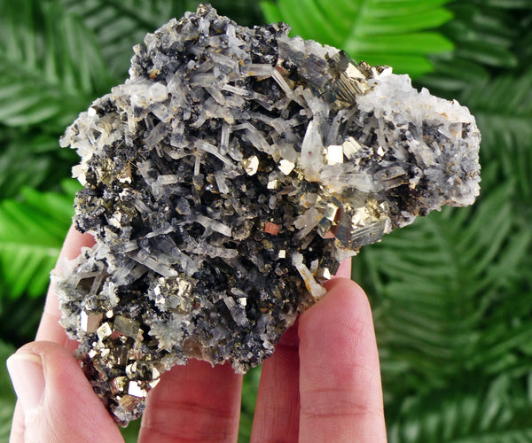 Quartz with Pyrite and Sphalerite, Raw Crystal, Natural Mineral, Spirituality Crystal, Mineral Specimen B1635