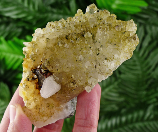 Amazing Clear Quartz with Epidote Inclusions, Raw Crystal, Natural Mineral, Spirituality Crystal, Mineral Specimen B2126