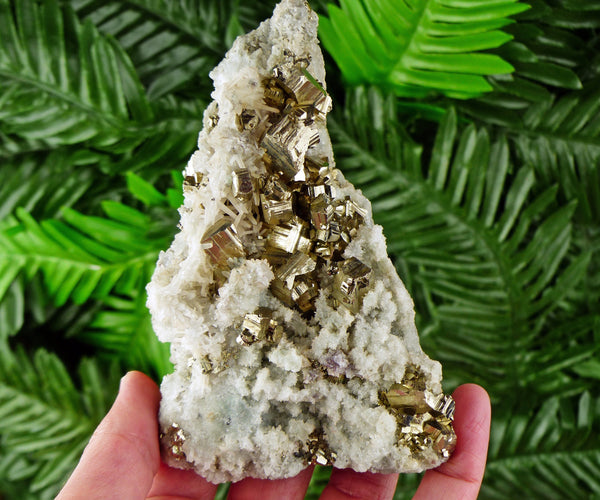 Amazing Quartz with Pyrite, Raw Minerals, Natural Crystals, Pyrite Cubes, Fool's Gold, Crystal Cluster B1318