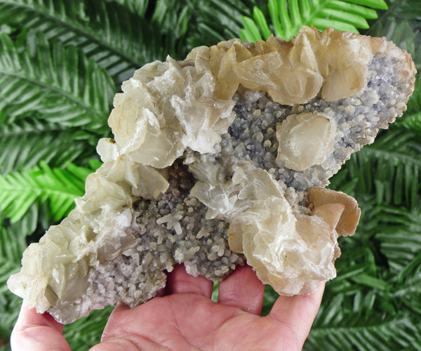 Amazing Big and Rare Quartz Crystals with Calcite, Raw Crystal, Natural Mineral, Crystal Cluster, Healing Crystal, Calcite B1762