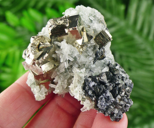 Quartz with Pyrite and Sphalerite, Quartz Crystal, Raw Crystal, Natural Mineral, Crystal Cluster B1965