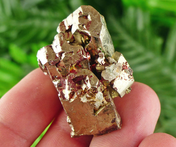 Pyrite with Hematite, Pyrite Cubes, Shiny Pyrite, Pyrite Crystal, Pyrite Mineral, Fool's Gold Cluster, Natural Crystal, Mineral Stone B1894