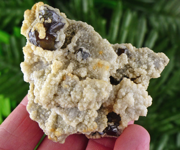 Gem Sphalerite var. Cleiophane with Calcite, Sphalerite, Raw Crystals, Natural Minerals, Crystal Cluster B1721