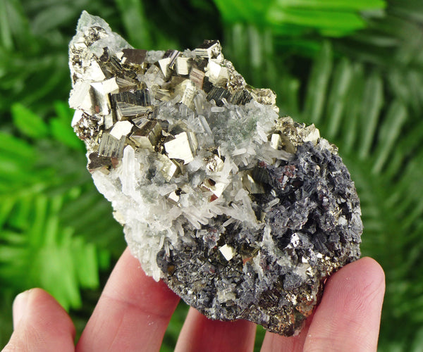 Quartz with Pyrite and Galena, Raw Crystal, Natural Mineral, Spirituality Crystal, Mineral Specimen B1836