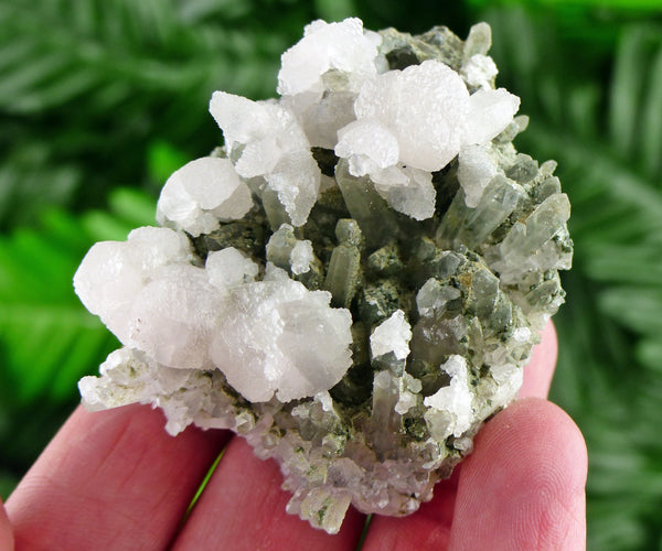 Quartz with Calcite and Chlorite, Quartz Crystal, Chlorite Crystal, Calcite Stone, White Calcite B1652