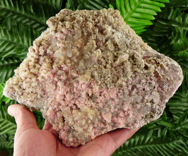 Amazing Big Rare Rhodochrosite with Stilbite and Quartz Crystal, Raw Crystal, Natural Mineral, Spirituality Crystal, Mineral Specimen B1849