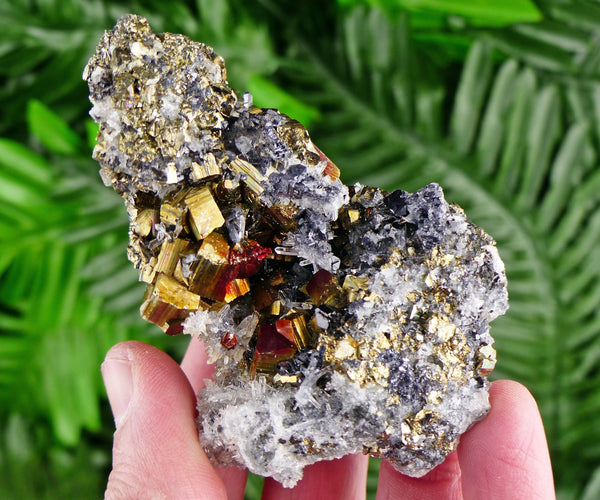 Amazing Rare Quartz with Pyrite and Hematite, Raw Crystal, Natural Mineral, Healing Crystal, Spirituality Crystal, Mineral Specimen B2055